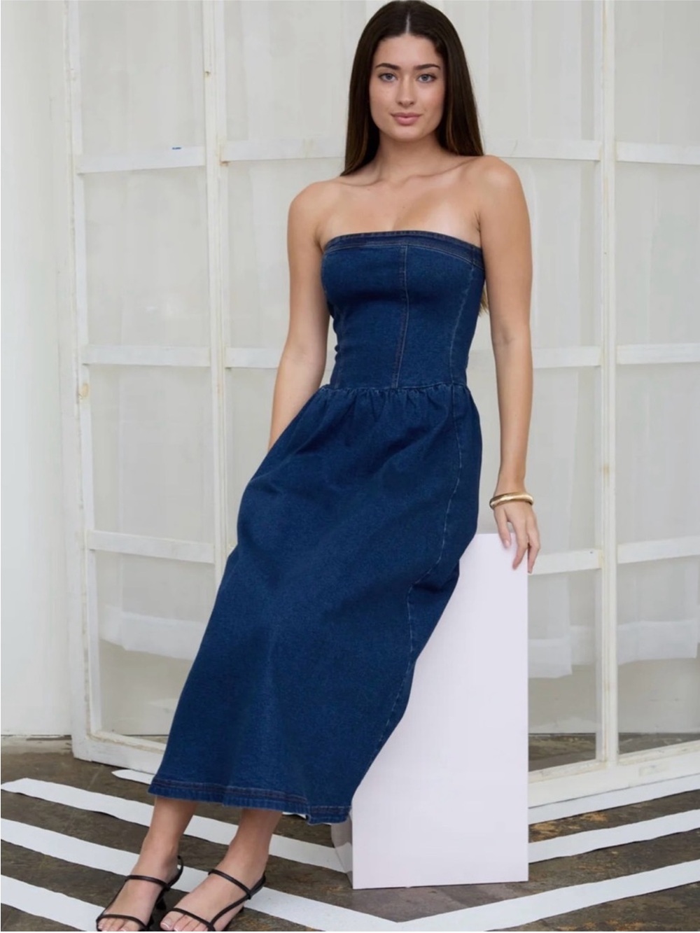 NWT The Workshop Dark Denim Dress Size M - Picture 4 of 4